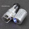 Mini 60x Microscope Magnifying Glass With LED Light Bag Jewelry Magnifying Glass With 10x Folding Pocket Magnifying Glass
