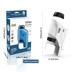 Mini Pocket Microscope Kit 60-120x Lab Handheld Microscope Battery Powered Microscope With LED Light Kids Science Microscope (Style: White Gift Box A)