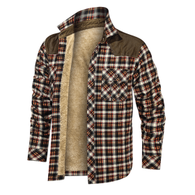 Autumn Winter Fleece Thick Casual Fit Men Warm Jacket (Color: Red, size: S)