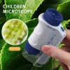 Mini Pocket Microscope Kit 60-120x Lab Handheld Microscope Battery Powered Microscope With LED Light Kids Science Microscope
